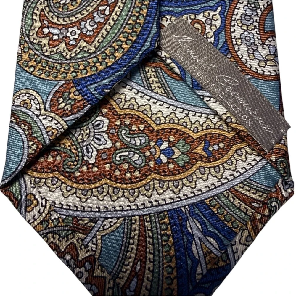 Daniel Cremieux Seven Fold 100% Italian Silk Blue Paisley Tie Ltd Edition 81/307